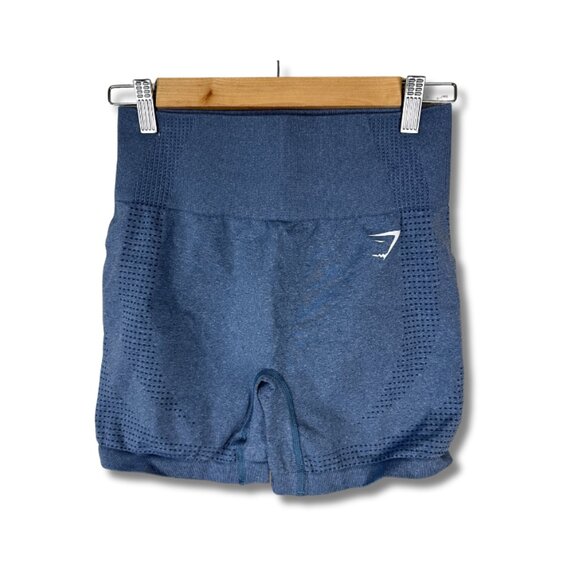 Gymshark Vital Seamless Shorts Workout Gym Athletic Evening Blue Marl Medium - Picture 1 of 5
